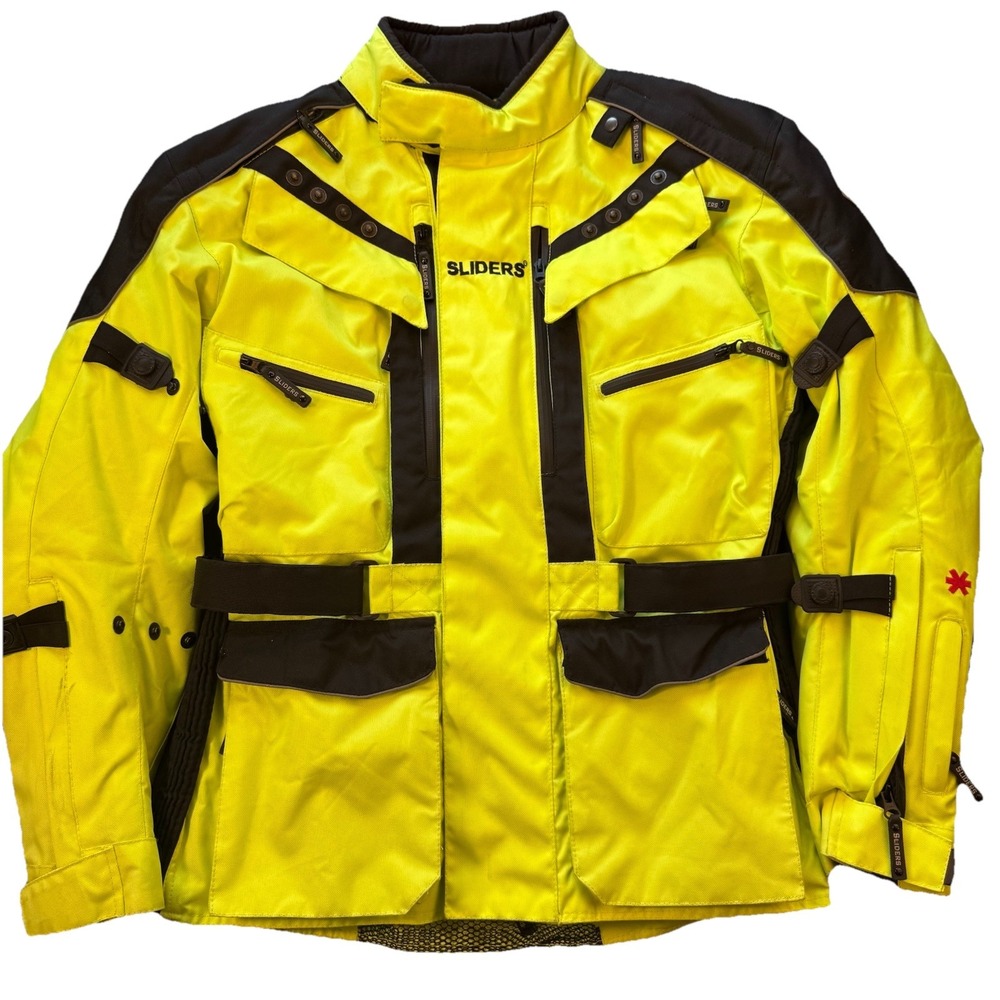 Sliders Quest 3 High Visibility Motorcycle‎ Jacket Insul. Liner CE Armor Men's L